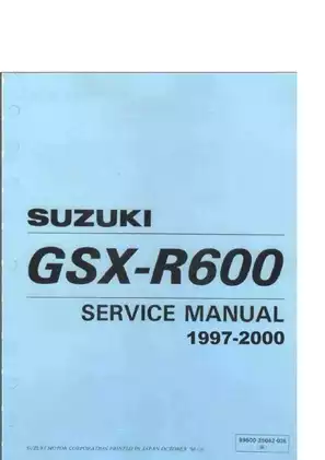 Suzuki GSX-R600 SRAD manual, 1997-2000 edition