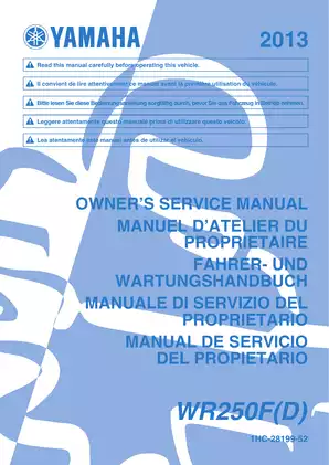 2013 Yamaha WR250F(D) owner´s service manual