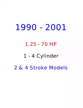 1990-2001 Johnson Evinrude 1.25hp-70hp, 1-4 cyl,  2-stroke, 4-stroke outboard motor service manual