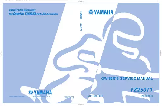 2005 Yamaha YZ250T1 owner´s service manual