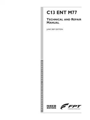 2007-2013 Iveco C13 ENT M77 marine engine technical and repair manual