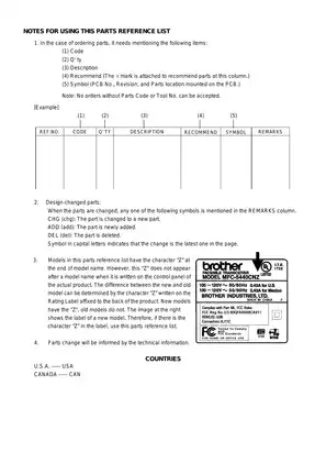 Brother MFC-5440, MFC-5440CN multifunction printer parts guide Preview image 2