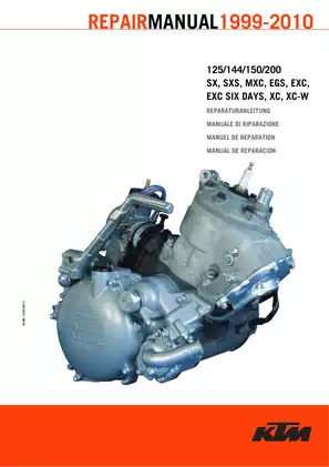 1999-2010 KTM 125, 144, 150, 200 SX, SXS, MXC, EGS, EXC, EXC SIX DAYS, XC, XC-W engine repair manual Preview image 1