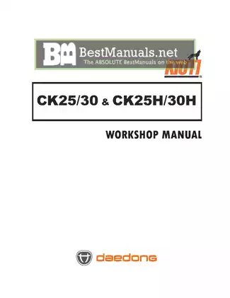 2004-2014 Kioti Daedong CK25, CK30, CK25H, CK30H tractor workshop manual
