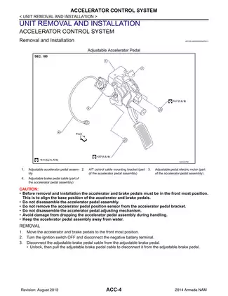 2014 Nissan Armada ACC Accelerator Control System manual Preview image 4